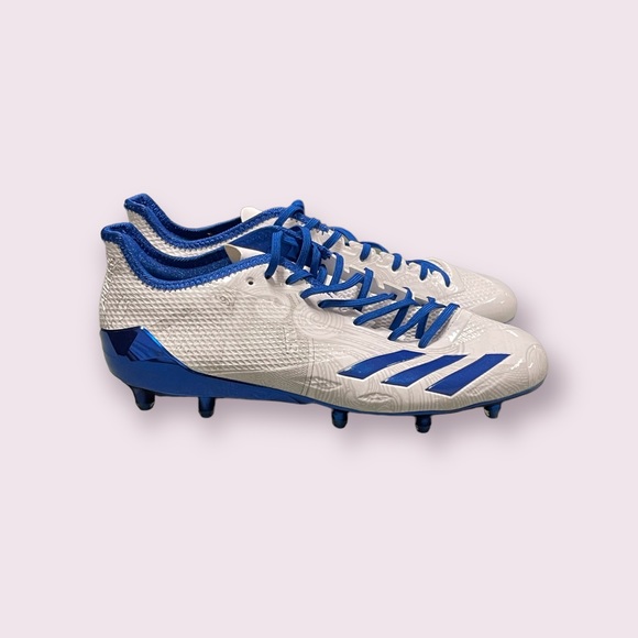 Adidas Men’s Adizero 5 Star 5.0 Football Cleats White / Blue - Picture 2 of 7